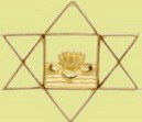 Symbol Aurobindo Messing 2 gelb. Hint. 0.35