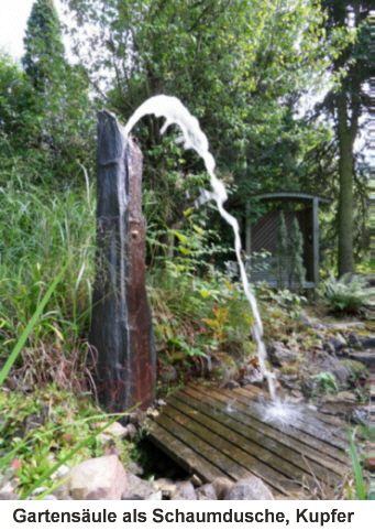 Gartens�ule als Schaumdusche, Kupfer m